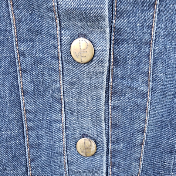 Diane Von Furstenberg High Collar Structured Denim Jacket - Picture 3 of 9